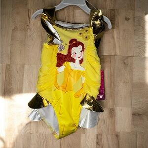 Disney’s Belle Beauty & Beast Yellow Gold Princess One Piece Swimsuit Bathing